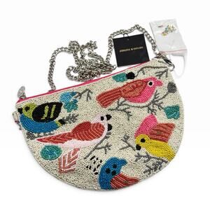 NWT America & Beyond Beaded Bird Purse Crossbody Bag Small